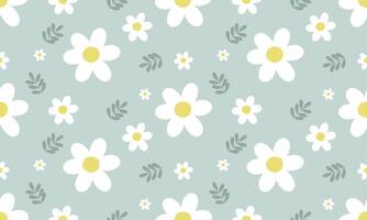 a fabric pattern composed hand drawn of white flower with grayish green background , design for fabric or various pattern printing works. vector
