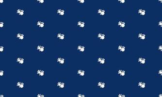 a fabric pattern composed hand drawn of white flower with dark blue background , design for fabric or various pattern printing works. vector