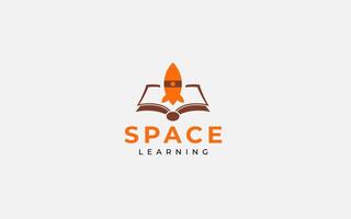 Learing logo deisgn with space and rocket concepts vector