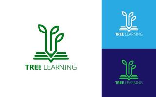 Tree Learning Logo Minimal Design vector