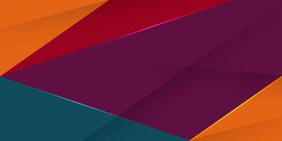 Abstract colorful overlap papercut background. Simple overlap triangle orange, green, red, and purple pattern background. vector