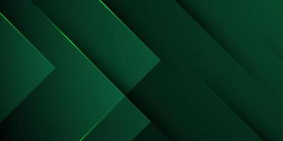 Abstract dark green gradient background. Simple overlap shapes pattern with light and shadow. vector