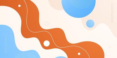 Abstract wave banner 3D colorful background. Simple and creative wave fluid orange and blue background pattern. vector