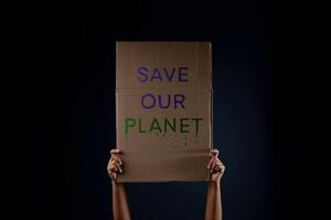 Environmental Concepts. Protest , Activism or Expression for Protect the Earth from a Global Climate Changel photo