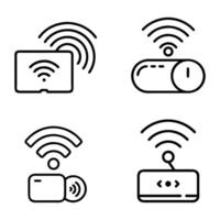 Wireless Network and WiFi Icons vector
