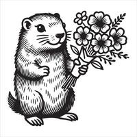 Punxsutawneys Best Strikes a Pose for a Comical Spring Forecast vector