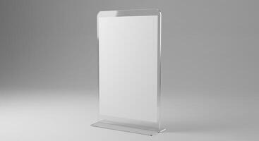Displaying Blank Signage Mockup Inside of Transparent Frame in Neutral Setting photo
