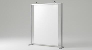 Display Stand with White Backdrop for Presentations and Trade Shows photo