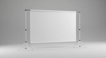 Blank White Projection Screen with Tripod Stand for Presentation Use photo