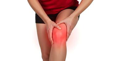 Woman Holding Knee Experiencing Pain or Injury Indicating Joint Issues photo