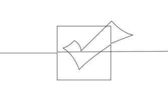Continuous line drawing of Checklist icon isolate on white background. vector