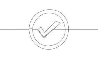 Continuous line drawing of Checklist on a white background vector