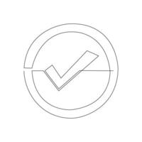 Continuous line drawing of Checklist on a white background. vector
