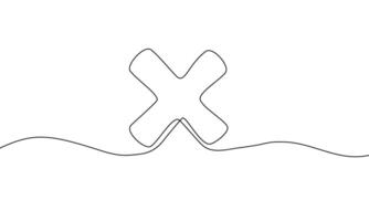 Continuous line drawing of Checklist on white background. vector