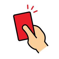 Red card warning icon. vector