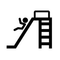 Child sliding down slide silhouette icon. vector