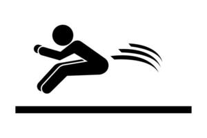Dynamic Athlete Performing a Long Jump silhouette. vector