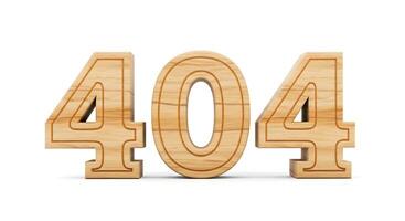 Wooden Number Set 404 Error Message on White Background photo