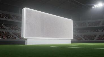 Large Electronic Scoreboard Display at Stadium with Crowd Watching photo