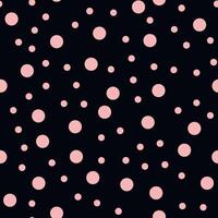 Seamless pattern with pink shapes on a black background. Abstract endless texture with doodle brush strokes vector