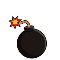 Colorful cartoon bomb with a bright fuse and shiny surface. Great for games, animations, comic illustrations, or designs that need an explosive visual impact vector