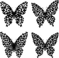 Flower Shadow Pack Ornamental Black Flower Elements Set for Artwork and Crafts vector