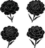 Flower Shadow Bundle Stylish Black Flower Graphics Scalable Group for Design and Creations vector