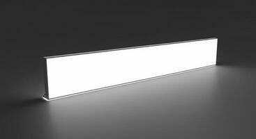 Illuminated Panel Displaying a Glowing White Surface Against a Dark Backdrop photo