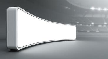 Blank Curved Billboard Mockup Display in Stadium Background for Advertising photo