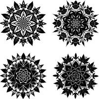 Flower Shadow Collection Stylish Dark Flower Graphics Digital Assortment for Design and Projects vector