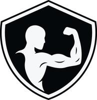 illustration of a logo for a fitness with a white background. vector