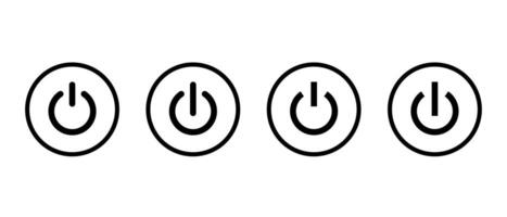 Power switch button icon on circle line. Electricity shutdown sign symbol vector