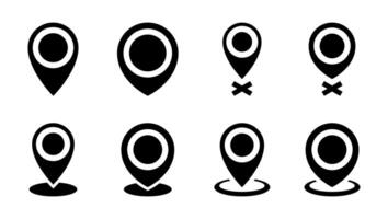 Location icon set collection. Map pointer, address sign symbol vector