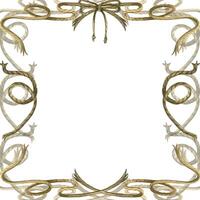 Marine themed frame made of brown ropes and twine, bow, all objects hand painted with watercolors. Watercolor illustration. Suitable for menus, postcards, flyers and invitations vector