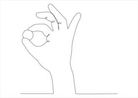 Continuous one line art of hand with Coin money vector