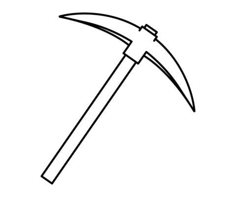 Hand drawn cute outline illustration of pickaxe instrument. Flat miner or digger tool line art doodle style. Support service hardware icon. Settings or fix problem. Crypto currency. Isolated.