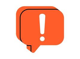 Hand drawn cute cartoon illustration speech bubble with exclamation mark. Flat wrong choice message doodle. Negative reaction. Social media warning icon or sticker. Access denied. Isolated. vector