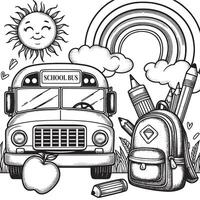 Back to school coloring pages vector