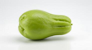 Chayote Squash Still Life on White Background Culinary Ingredient photo