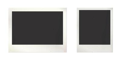 Blank old photograph vertical and horizontal frames with stained effect isolated template graphic illustration have blank space. vector