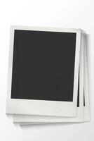 Blank old instant photograph vertical frames with stained effect superimposed isolated on white vertical background graphic illustration. vector