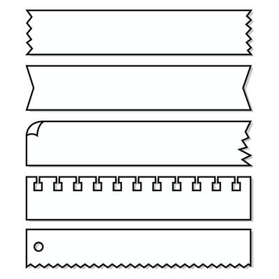 Ribbons banner, outline collection. illustration.