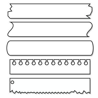 Set of ribbons banner, outline style. illustration.