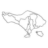 Bali indonesia outline map. Map of Bali Island is isolated on a white background. vector
