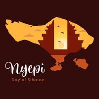 Nyepi Day.Balinese Day of Silence Greeting vector