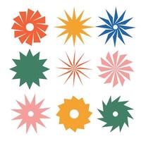 Abstract flower patterns collection. vector