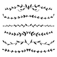 Nature Floral Silhouette Vine Line Divider for Text Layout Separator Decoration Element Collection vector