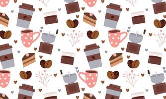 Light coffee background pattern vector