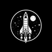 Premium Space-Themed T-Shirt or Mug - Explore the Universe with Quality Designs for Astronauts and Space Enthusiasts Black and White illustration vector