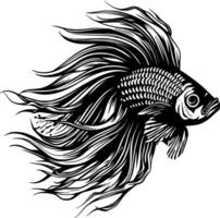 Premium Betta Fish Logo - High-Quality Graphic Design Perfect for T-Shirts, Mugs, and Custom Merchandise vector